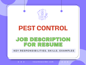 Pest Control Job Description for Resume