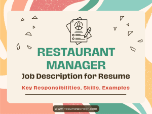 Restaurant Manager Job Description for Resume