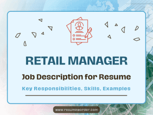 Retail Manager Job Description for Resume