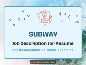 Subway Job Description for Resume