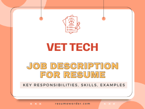 Vet Tech Job Description for Resume