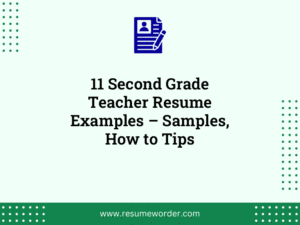 11 Second Grade Teacher Resume Examples – Samples, How to Tips