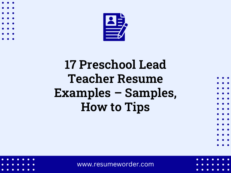 17 Preschool Lead Teacher Resume Examples - Samples, How to Tips 19 17 Preschool Lead Teacher Resume Examples – Samples, How to Tips