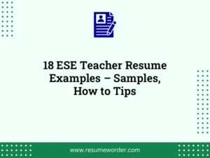 18 ESE Teacher Resume Examples – Samples, How to Tips
