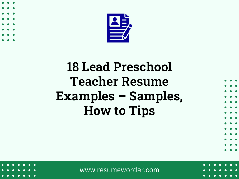 18 Lead Preschool Teacher Resume Examples - Samples, How to Tips 9 18 Lead Preschool Teacher Resume Examples – Samples, How to Tips