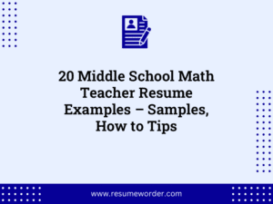 20 Middle School Math Teacher Resume Examples – Samples, How to Tips